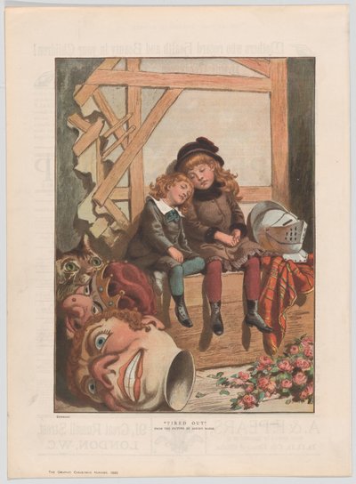 Elfáradtam, a The Graphic Christmas számból, 1885. december 7. alkotó: After Adrien Emmanuel Marie.
