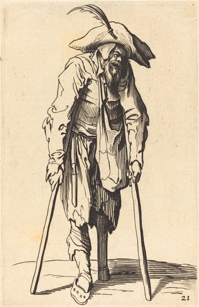 Koldus fa lábbal alkotó: After Jacques Callot