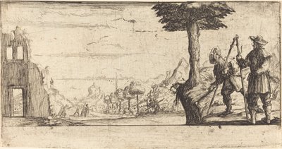 Táj két zarándokokkal alkotó: After Jacques Callot