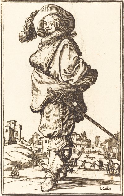 Nemes Férfi Szőrme Plastron alkotó: After Jacques Callot