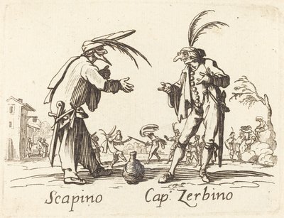 Scapino és Cap. Zerbino alkotó: After Jacques Callot
