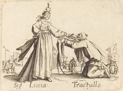 Jelek. Lucia és Trastullus alkotó: After Jacques Callot