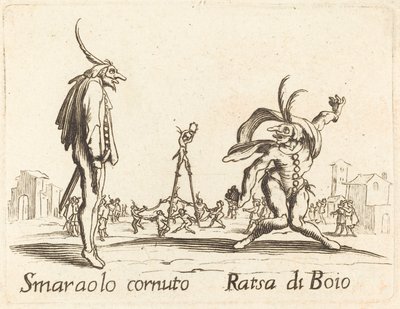 Smaralo Cornuto és Ratsa di Boio alkotó: After Jacques Callot