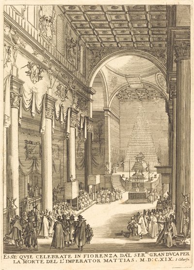 Mátyás császár katafalkja alkotó: After Jacques Callot