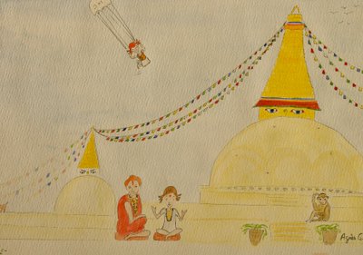 The Voyage, Katmandu, 2015, akvarell papíron alkotó: Agnes Girardon