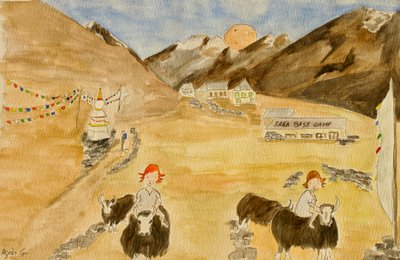 The Voyage, Langtang, 2015, akvarell, papír alkotó: Agnes Girardon