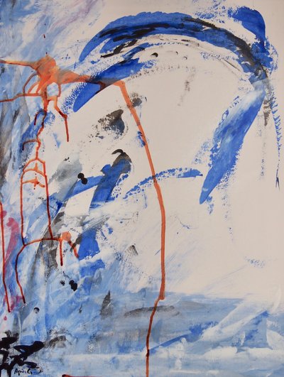 Cím nélkül, 2016 (tinta és akril papíron) alkotó: Agnes Girardon