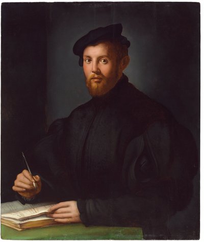 Portré egy fiatal férfi egy könyvet alkotó: Agnolo Bronzino