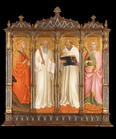 Szent Mária Magdolna, Benedek, Clairvaux-i Bernard és Alexandriai Katalin, 1380 körül alkotó: Agnolo Gaddi