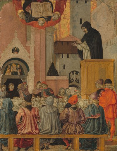 Dominikai prédikáció, c. 1470 (tempera nyárfa panelen) alkotó: Agnolo degli Erri
