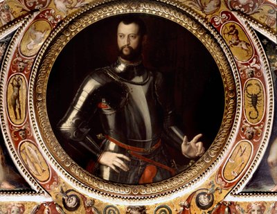 Jean de Medici dit Jean des Bandes Noires (Giovanni Dalle Bande Nere) (1498-1526) portréja, Bronzino (1503-1572) - A firenzei Palazzo Vecchioban őrzött festmény alkotó: Agnolo Bronzino