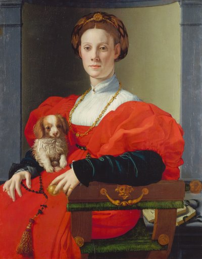 Vörös ruhás hölgy portréja, 1533 körül (vegyes technika, nyárfa) alkotó: Agnolo di Cosimo Bronzino