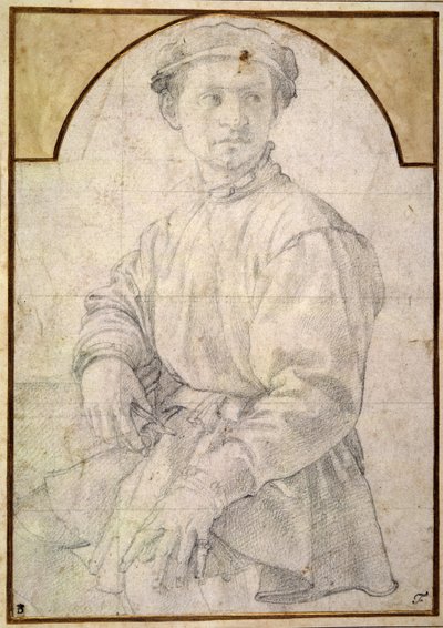 Tanulmány egy lantos fiatalember számára alkotó: Agnolo Bronzino