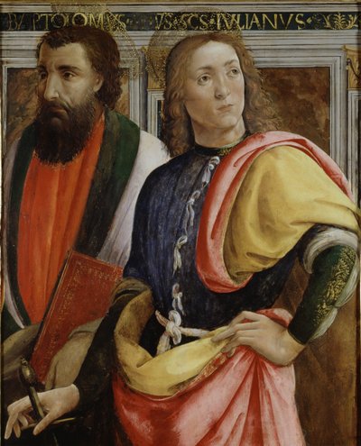 Szent Bertalan és Julianus a kórházőr (tempera, olaj és arany, panelen) alkotó: Agnolo di Domenico