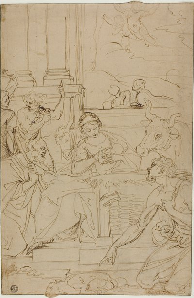 A Pásztorok imádata alkotó: Agostino Carracci