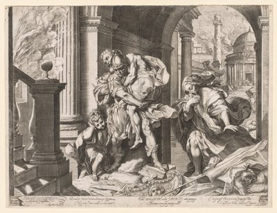 Aeneas és családja Trójából menekülve, 1595. alkotó: Agostino Carracci