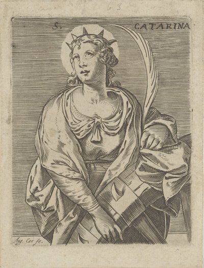 Alexandriai Katalin S. Catarina (cím a tárgyon) alkotó: Agostino Carracci