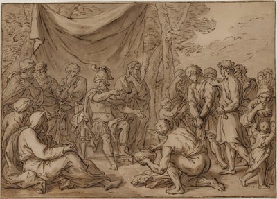 A foglyokat mezőúr elé viszik alkotó: Agostino Carracci