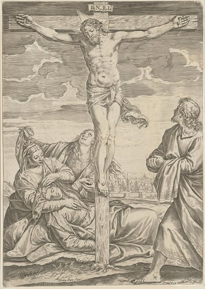 Keresztre feszítés alkotó: Agostino Carracci