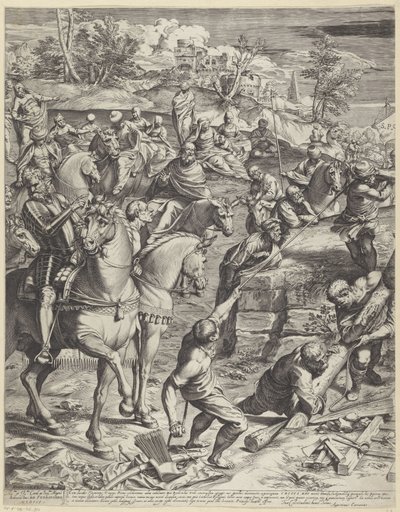 Krisztus keresztre feszítése (bal oldal) alkotó: Agostino Carracci