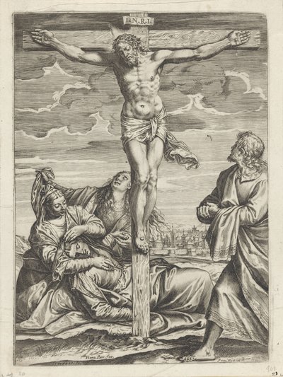 Krisztus keresztre feszítése alkotó: Agostino Carracci