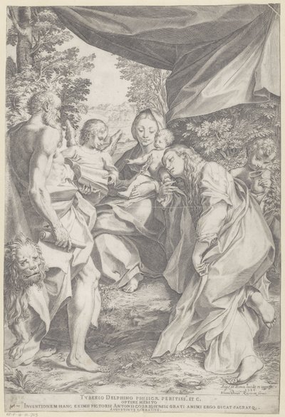 Mária gyermekével és Szent Jeromos és Mária Magdolna alkotó: Agostino Carracci