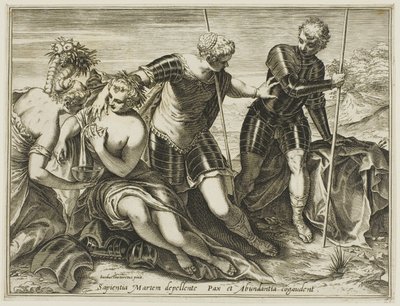 A Marsot elűzte a békétől és a bőségtől a Minerva alkotó: Agostino Carracci
