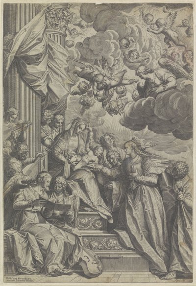 Szent Katalin misztikus házassága alkotó: Agostino Carracci
