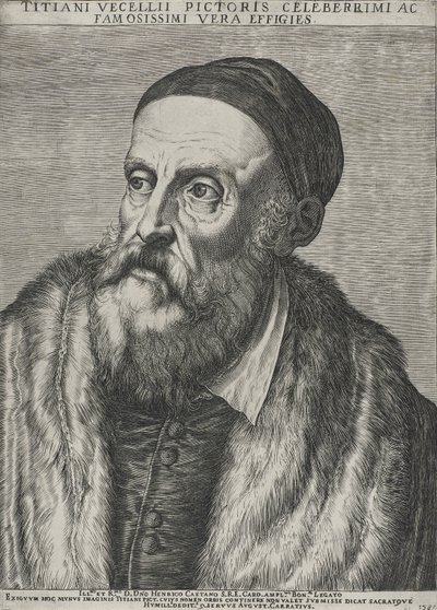 Tizian portréja, 1587 (metszet fektetett papírra vízjellel) alkotó: Agostino Carracci