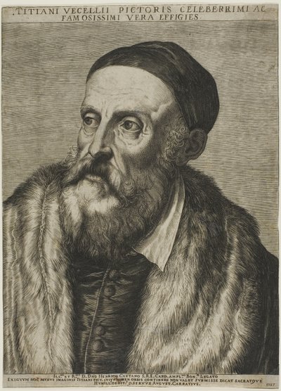 Tizian portréja alkotó: Agostino Carracci