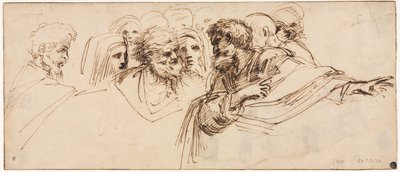 A fejek tanulmányozása (rekto) alkotó: Agostino Carracci
