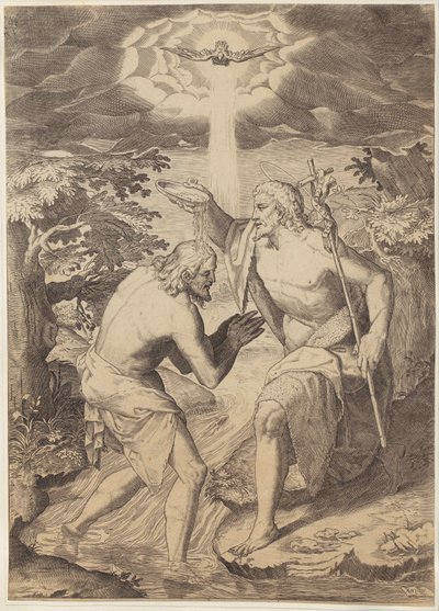 Krisztus megkeresztelése alkotó: Agostino Carracci