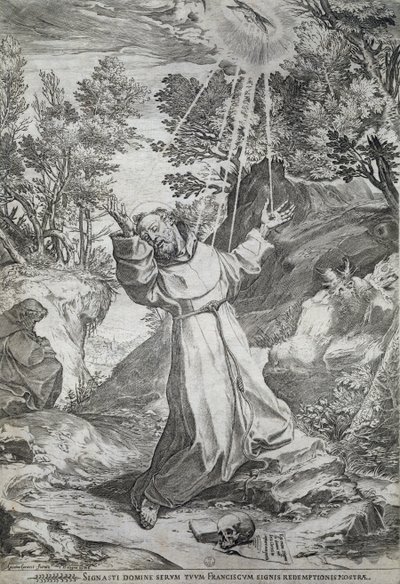 Szent Ferenc megbélyegzése a La Verna hegyen (1224) alkotó: Agostino Carracci