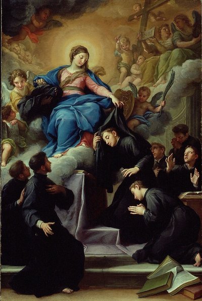 A Madonna a szervita rend hét alapítójával, c. 1728. alkotó: Agostino Masucci