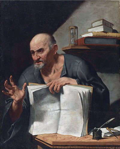 Dionysius Cato (3eme ou 4eme siecle) - Peinture de Agostino Scilla (1629-1700), - Olaj, vászon, 98,5x80,6 - Magángyűjtemény alkotó: Agostino Scilla