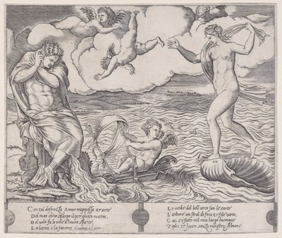 Eros a tengerben, kb. 1514-36. alkotó: Agostino Veneziano