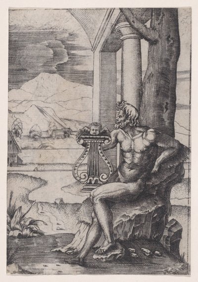 Ember lírával, kb. 1514-36. alkotó: Agostino Veneziano