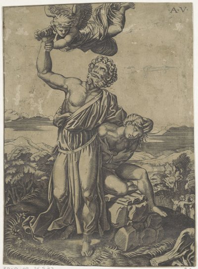 Izsák feláldozása alkotó: Agostino Veneziano