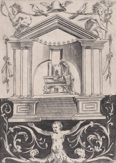 Dísztábla, kb. 1514-36. alkotó: Agostino Veneziano