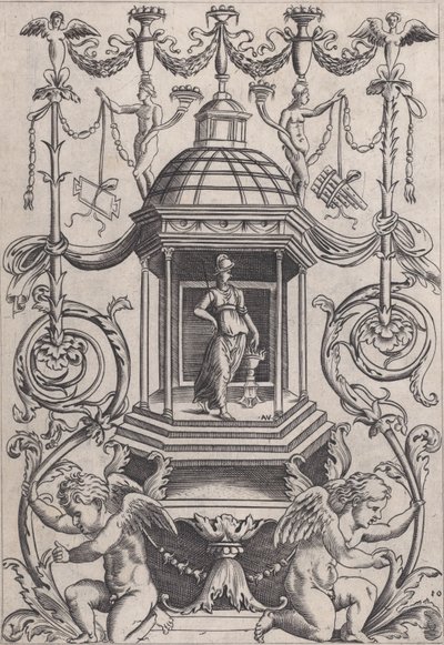 Dísztábla, kb. 1514-36. alkotó: Agostino Veneziano