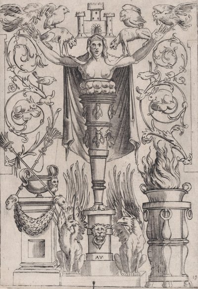 Dísztábla, kb. 1514-36. alkotó: Agostino Veneziano