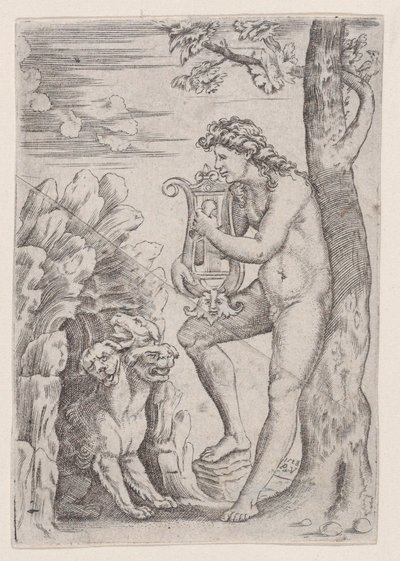 Orpheus, 1528-ban. alkotó: Agostino Veneziano