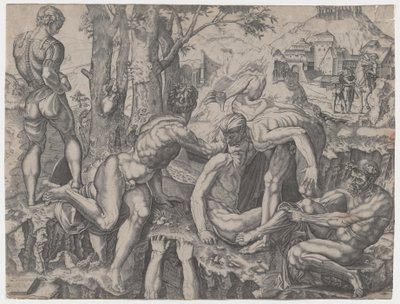 A hegymászók, 1524-ben. alkotó: Agostino Veneziano