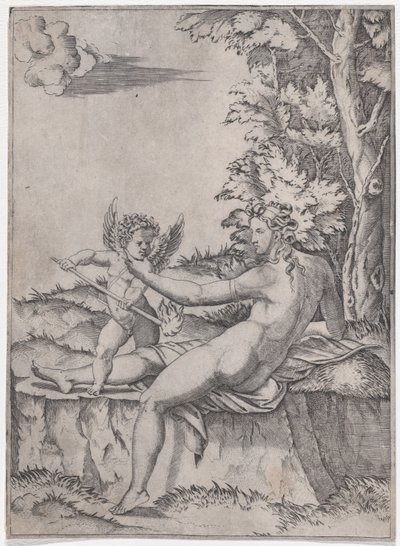 Vénusz és Erosz, kb. 1514-36. alkotó: Agostino Veneziano