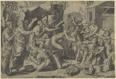 A manna összegyűjtése alkotó: Agostino Veneziano