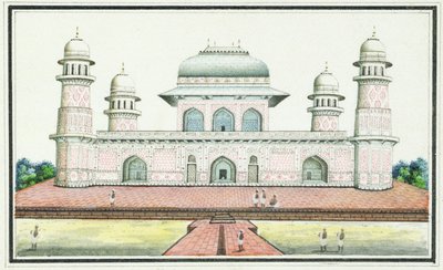 Itimad-Ud-Daula sírja, Agra közelében, 1830-as évek (wc, tinta és ceruza papíron) alkotó: Agra School