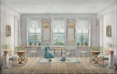 Szalon a Gorki kastélyban, 1831 alkotó: Agrafena Dmitrievna Blagovo