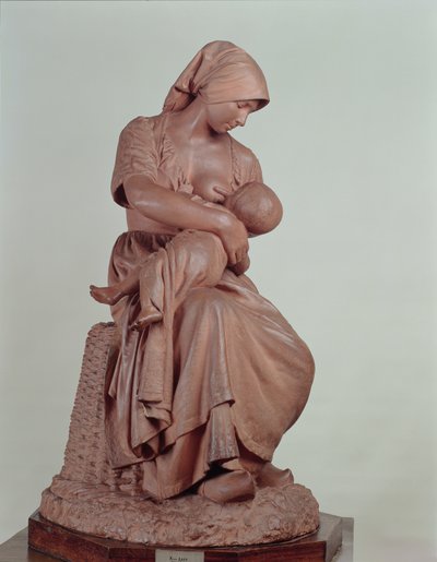 Csecsemőt szoptató parasztasszony, 1873 (terrakotta) (a részletekért lásd: 183878) alkotó: Aime Jules Dalou