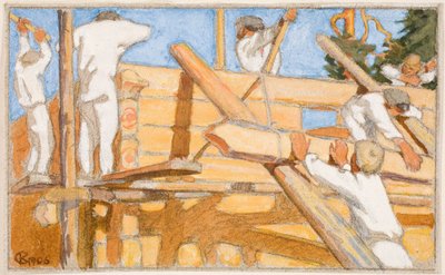 A vastag rönkökből épült ház alkotó: Akseli Gallen-Kallela