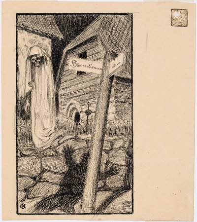 A szellem a temetőben alkotó: Akseli Gallen-Kallela